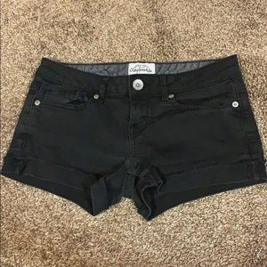 Black Denim Shorts